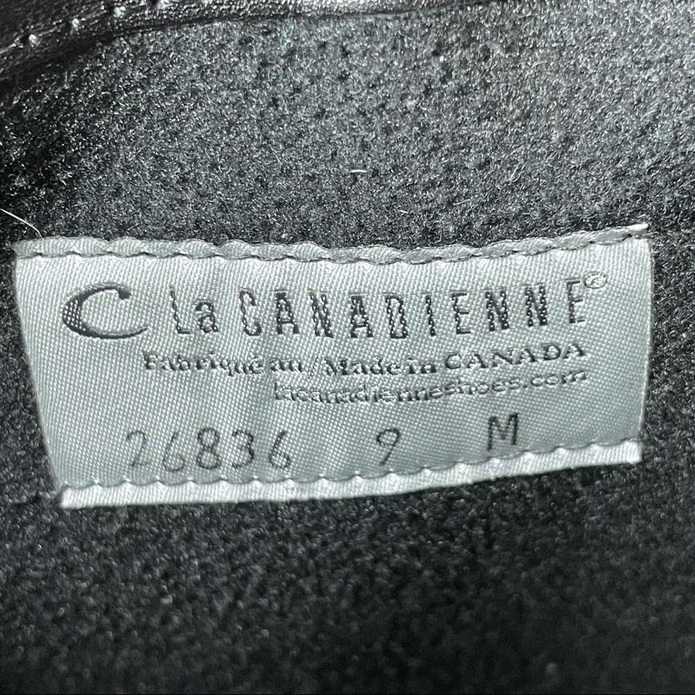 La Canadienne Women’s 9 Tall Heeled Boots Black Leather Fleece Lined Boots - Picture 9 of 10